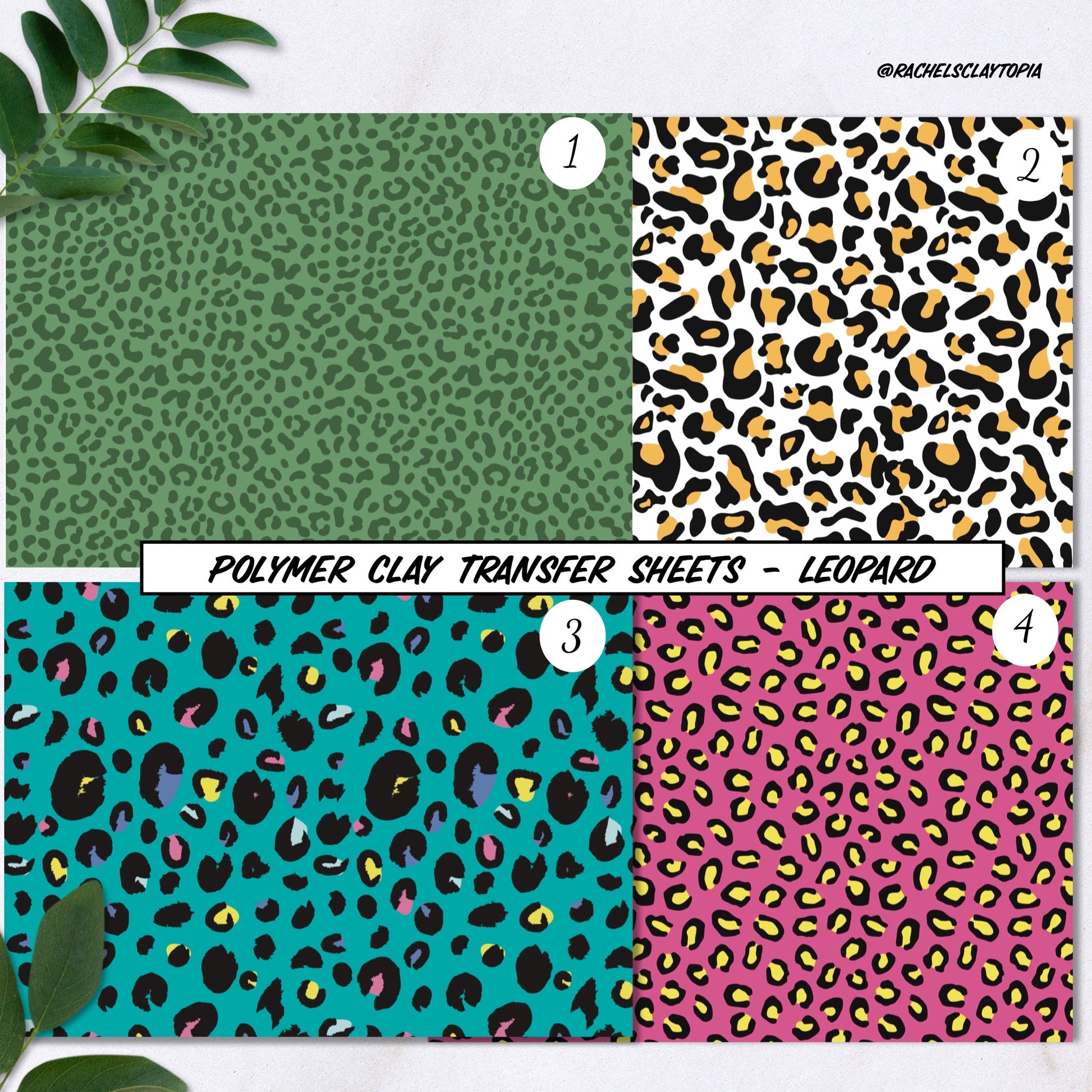 Leopard Print Image Transfer Papers for Polymer Clay – Rachel's Claytopia